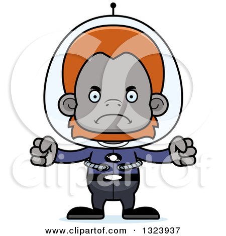 Clipart of a Cartoon Mad Futuristic Space Orangutan Monkey - Royalty Free Vector Illustration by Cory Thoman