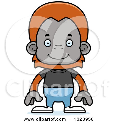 Clipart of a Cartoon Happy Casual Orangutan Monkey - Royalty Free Vector Illustration by Cory Thoman