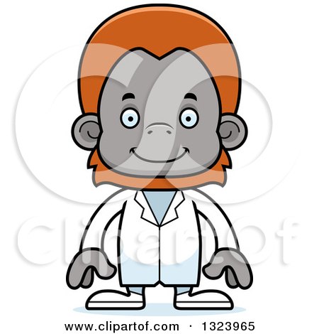 Clipart of a Cartoon Happy Orangutan Monkey Doctor - Royalty Free Vector Illustration by Cory Thoman