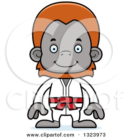 Clipart of a Cartoon Happy Karate Orangutan Monkey - Royalty Free Vector Illustration by Cory Thoman