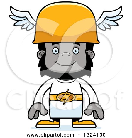 Clipart of a Cartoon Happy Gorilla Hermes - Royalty Free Vector Illustration by Cory Thoman