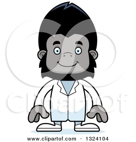 Clipart of a Cartoon Happy Gorilla Doctor - Royalty Free Vector Illustration by Cory Thoman