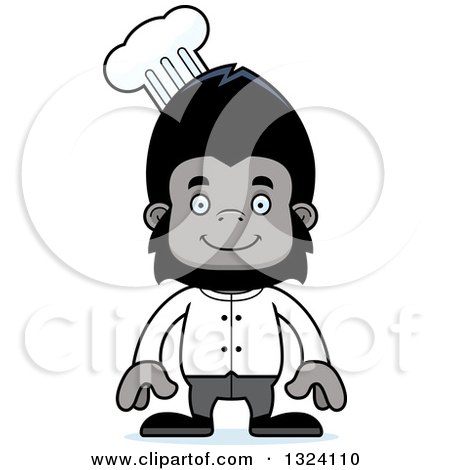Clipart of a Cartoon Happy Gorilla Chef - Royalty Free Vector Illustration by Cory Thoman