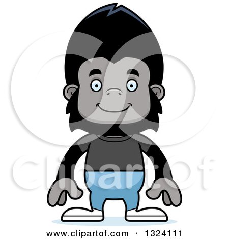 Clipart of a Cartoon Happy Casual Gorilla - Royalty Free Vector Illustration by Cory Thoman