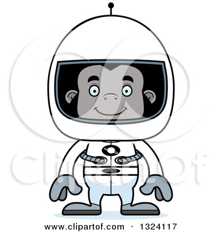 Clipart of a Cartoon Happy Gorilla Astronaut - Royalty Free Vector Illustration by Cory Thoman