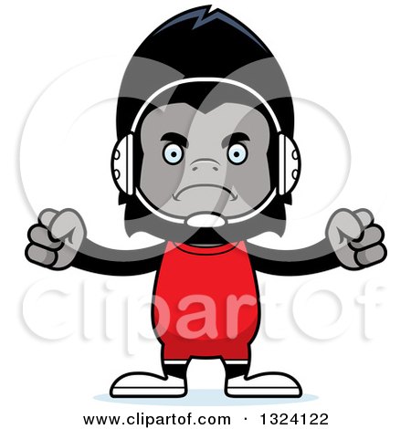 Clipart of a Cartoon Mad Gorilla Wrestler - Royalty Free Vector Illustration by Cory Thoman