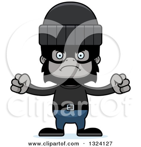 Clipart of a Cartoon Mad Gorilla Robber - Royalty Free Vector Illustration by Cory Thoman