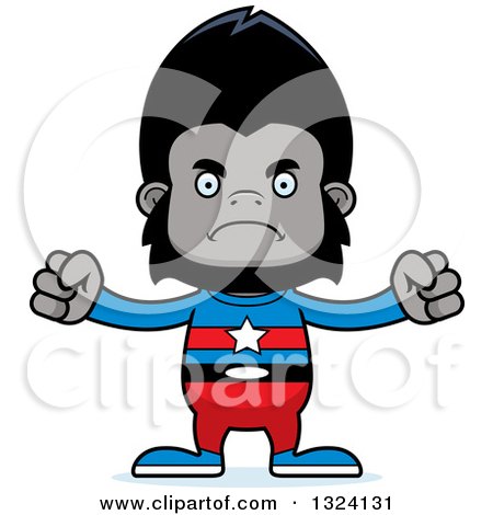 Clipart of a Cartoon Mad Gorilla Super Hero - Royalty Free Vector Illustration by Cory Thoman
