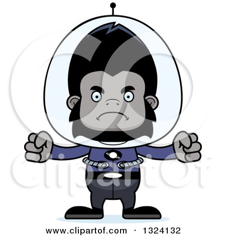 Clipart of a Cartoon Mad Futuristic Space Gorilla - Royalty Free Vector Illustration by Cory Thoman
