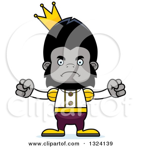 Clipart of a Cartoon Mad Gorilla Prince - Royalty Free Vector Illustration by Cory Thoman