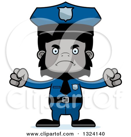 Clipart of a Cartoon Mad Gorilla Police Officer - Royalty Free Vector Illustration by Cory Thoman