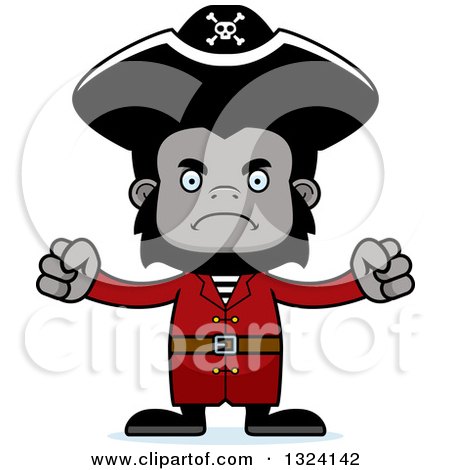 Clipart of a Cartoon Mad Gorilla Pirate - Royalty Free Vector Illustration by Cory Thoman