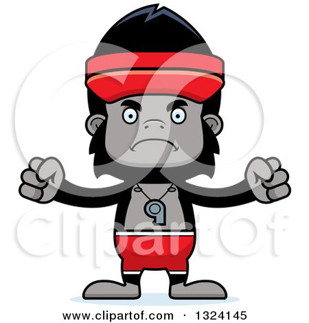 Clipart of a Cartoon Mad Gorilla Lifeguard - Royalty Free Vector Illustration by Cory Thoman