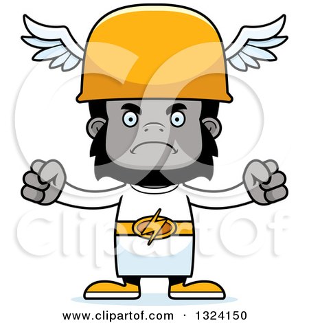 Clipart of a Cartoon Mad Gorilla Hermes - Royalty Free Vector Illustration by Cory Thoman