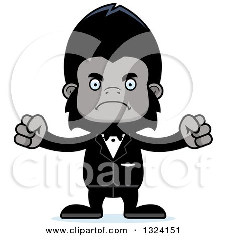 Clipart of a Cartoon Mad Gorilla Groom - Royalty Free Vector Illustration by Cory Thoman