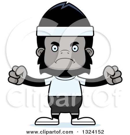 Clipart of a Cartoon Mad Fitness Gorilla - Royalty Free Vector Illustration by Cory Thoman