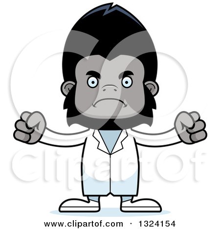 Clipart of a Cartoon Mad Gorilla Doctor - Royalty Free Vector Illustration by Cory Thoman