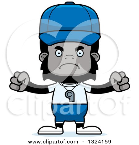 Clipart of a Cartoon Mad Gorilla Sports Coach - Royalty Free Vector Illustration by Cory Thoman