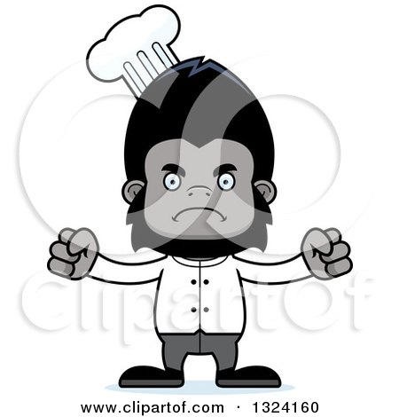 Clipart of a Cartoon Mad Gorilla Chef - Royalty Free Vector Illustration by Cory Thoman