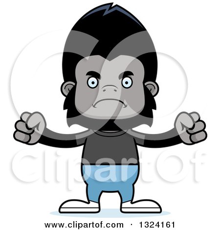 Clipart of a Cartoon Mad Casual Gorilla - Royalty Free Vector Illustration by Cory Thoman