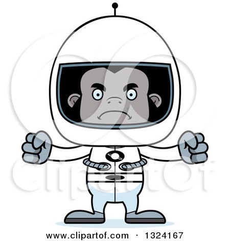 Clipart of a Cartoon Mad Gorilla Astronaut - Royalty Free Vector Illustration by Cory Thoman