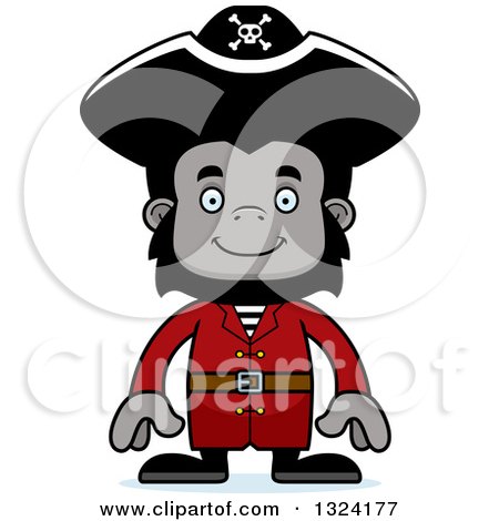 Clipart of a Cartoon Happy Gorilla Pirate - Royalty Free Vector Illustration by Cory Thoman
