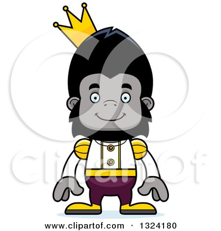 Clipart of a Cartoon Happy Gorilla Prince - Royalty Free Vector Illustration by Cory Thoman