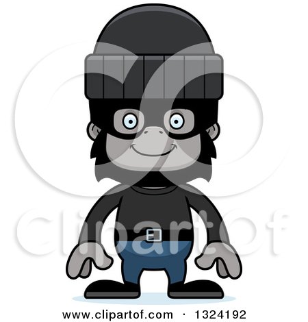 Clipart of a Cartoon Happy Gorilla Robber - Royalty Free Vector Illustration by Cory Thoman