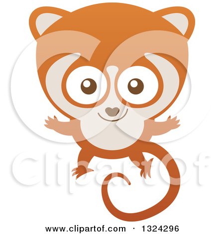 Clipart of a Cartoon Baby Lemur - Royalty Free Vector Illustration by Zooco
