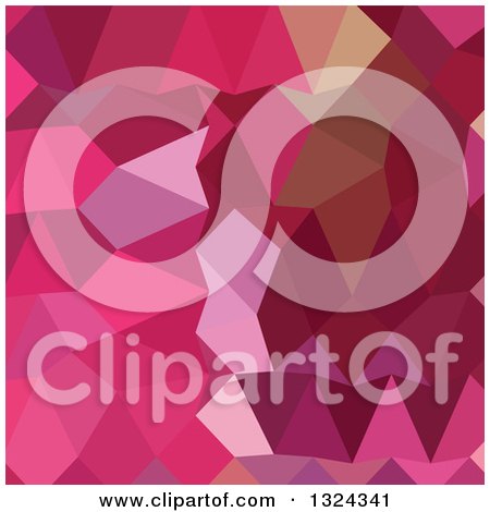 Clipart of a Low Poly Abstract Geometric Background of Brilliant Rose Pink - Royalty Free Vector Illustration by patrimonio