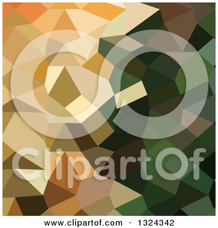 Clipart of a Low Poly Abstract Geometric Background of Bronze Yellow - Royalty Free Vector Illustration by patrimonio