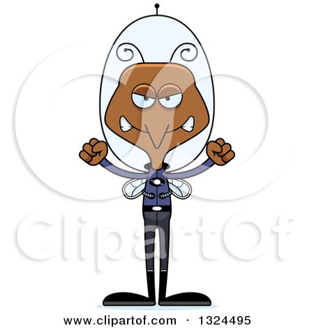Clipart of a Cartoon Angry Futuristic Space Mosquito - Royalty Free Vector Illustration by Cory Thoman