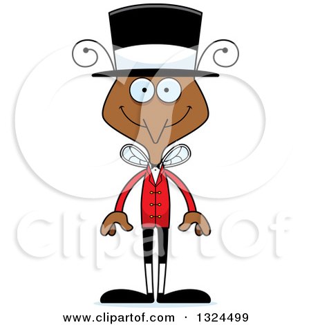 Clipart of a Cartoon Happy Mosquito Circus Ringmaster - Royalty Free Vector Illustration by Cory Thoman