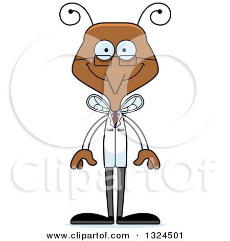 Clipart of a Cartoon Happy Mosquito Scientist - Royalty Free Vector Illustration by Cory Thoman