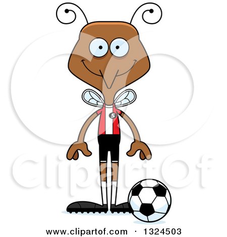 Clipart of a Cartoon Happy Mosquito Soccer Player - Royalty Free Vector Illustration by Cory Thoman