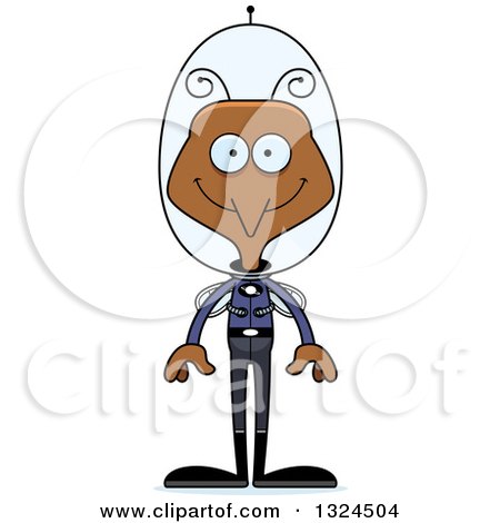 Clipart of a Cartoon Happy Futuristic Space Mosquito - Royalty Free Vector Illustration by Cory Thoman