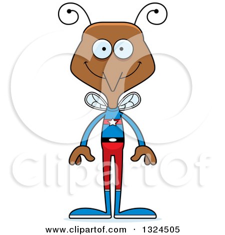 Clipart of a Cartoon Happy Mosquito Super Hero - Royalty Free Vector Illustration by Cory Thoman