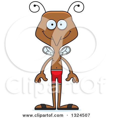 Clipart of a Cartoon Happy Mosquito Swimmer - Royalty Free Vector Illustration by Cory Thoman