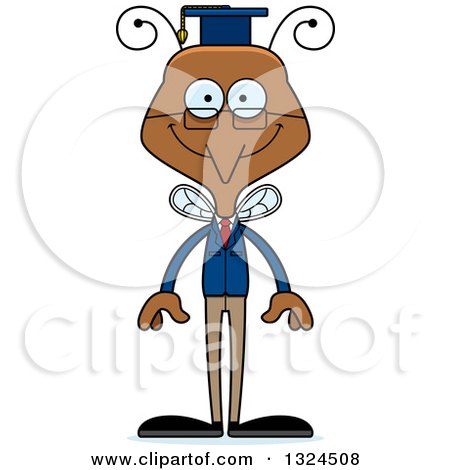 Clipart of a Cartoon Happy Mosquito Professor - Royalty Free Vector Illustration by Cory Thoman