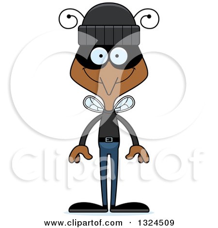 Clipart of a Cartoon Happy Mosquito Robber - Royalty Free Vector Illustration by Cory Thoman