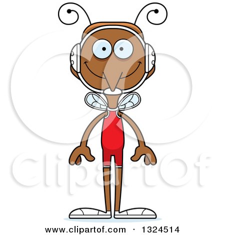 Clipart of a Cartoon Happy Mosquito Wrestler - Royalty Free Vector Illustration by Cory Thoman