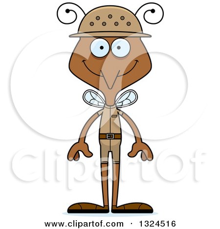 Clipart of a Cartoon Happy Mosquito Zookeeper - Royalty Free Vector Illustration by Cory Thoman