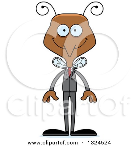 Clipart of a Cartoon Happy Business Mosquito - Royalty Free Vector Illustration by Cory Thoman