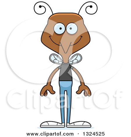 Clipart of a Cartoon Happy Casual Mosquito - Royalty Free Vector Illustration by Cory Thoman