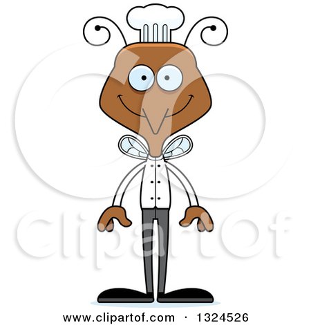 Clipart of a Cartoon Happy Mosquito Chef - Royalty Free Vector Illustration by Cory Thoman