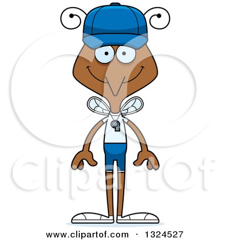 Clipart of a Cartoon Happy Mosquito Sports Coach - Royalty Free Vector Illustration by Cory Thoman