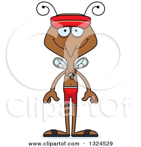 Clipart of a Cartoon Happy Mosquito Lifeguard - Royalty Free Vector Illustration by Cory Thoman