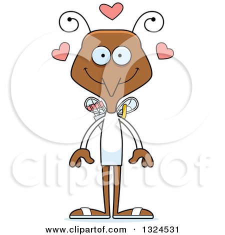 Clipart of a Cartoon Happy Mosquito Valentines Day Cupid - Royalty Free Vector Illustration by Cory Thoman