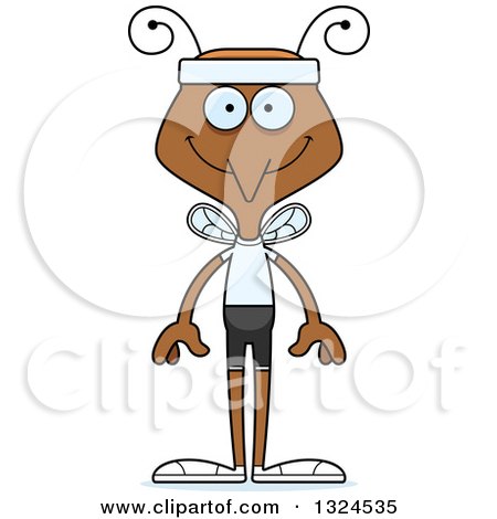 Clipart of a Cartoon Happy Fitness Mosquito - Royalty Free Vector Illustration by Cory Thoman