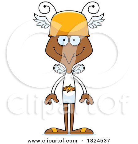Clipart of a Cartoon Happy Mosquito Hermes - Royalty Free Vector Illustration by Cory Thoman